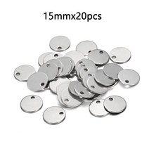 원형 스탬핑 블랭크 강아지 태그 펜던트 스테인레스 스틸 참 DIY 목 쥬얼리 제작 6 30mm 10 50 개 로트, 10mm x50pcs