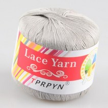 Tprpyn 1pc 50g 손 뜨개질을위한 100 면 레이스 원사 5 얇은 크로 셰 뜨개질 원사 소모사 울 실 라인 뜨개질 180meter handmade, 14 라이트 그레이