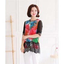 몬테밀라노 [몬테밀라노] 밑단레이스티셔츠 (B906TY4380)