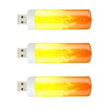미니벽난로 가정용불멍 led 불꽃 효과 전구 led 불꽃 전구 usb 충전식 led 불꽃 빛 벽난로 조명 룸 파티 바 장식 화재 같은, 3개