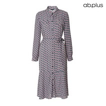 에이비플러스 ab.plus 투톤 기하학 패턴 셔츠 원피스 (LSV1ZO01A)