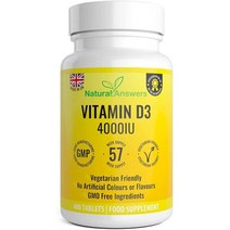 영국 Natural Answers Vitamin D 4000iu 내추럴앤스워스 비타민 디 4000iu 400정 1팩