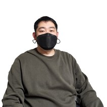 보튼 KF94 특대형 마스크 블랙 20매입 개별포장 끈조절 귀안아픈 얼큰이 빅사이즈 얼굴큰사람 마스크, 블랙 40매