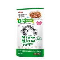 먀우먀우 쥬시 파우치 70g 고양이 간식, 1개, 생선믹스