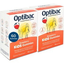 여성질유산균 다이어트 변비유산균 프로바이오틱스프리바이오틱스 Optibac Probiotics Kids Gummies 20억 배양을 통한 체계 장 비타민 D 칼슘 60개 비건 구미, 30 카운트(2팩)