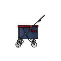 강아지 고양이 유모차 중소형견 개모차 웨건 캐리어 트레일러, 블루