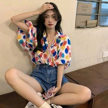 무드무드 벌룬 컬러풀 볼륨 나그랑 셔츠