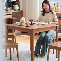 소가구 밥상 에쉬원목 오크우드 정사각테이블 앵두나무 식탁김 도매용 식탁세트, T02-앵두나무 70x70x75