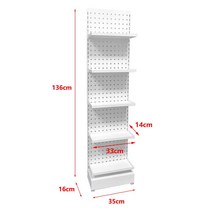 약국 상품 타공 진열대 화장품 소품 매장 진열장, 와이드 화이트 35개라미네이트4개+후크10개