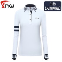 새로운 봄과 가을 골프 의류 숙녀 긴팔 볼 저지 티셔츠 스트라이프 옷깃 선원복 스포츠웨어