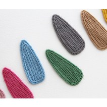 유아 헤어핀만들기 재료 머리핀 커버 P291 니트 똑딱핀 겉지 2개