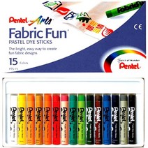 기타 바보사랑[펜스테이션]Pentel PTS-15 펜텔 패브릭 펀 15색 (염색용 크레용)