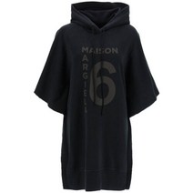 엠엠식스 메종 마르지엘라 명품size55 블랙 코튼 로고 프린트 후드 원피스 S52CT0721 S25537 900 S52CT0721S25537
