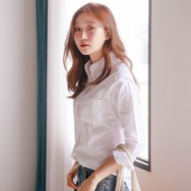 제이앤몰스 여성용 옥스포드 차이나카라 긴팔 셔츠
