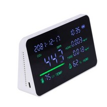 다기능 대기 질 모니터 디지털 디스플레이 CO CO2 HCHO TVOC 가스 검출기 이산화탄소 측정기, CHINA, White