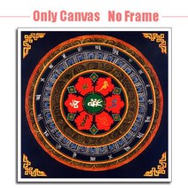 탱화 티벳 천주 석가모니 경면주사 thangka 표구사 탱화 불화 달마도 참선 불교미술 clstrose 시간 제한 뜨거운 티베트 현대 벽 예술 그림 캔버스 tibetan 49, 80cmx80cmx1pc, 밝은 회색