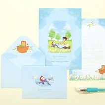 곰신기념일 이벤트 빨간머리앤 편지지 세트 5개 특이한편지, 06)앤틱브라운