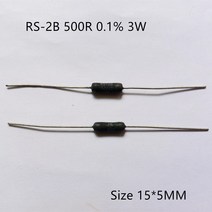 원래 새로운 100% RS-2B 500R 0.1% 3W 15*5MM 군사 규정 권선 정밀 블랙 저항 (인덕터), 한개옵션0
