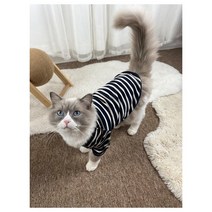 옐로독 단가라티셔츠 강아지옷 고양이 대형견 소형견 봄 여름, 네이비