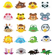 청양토이 역할놀이 동물머리띠 A세트 22x22cm, 베짱이