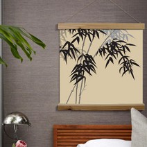 아트박스/꾸밈 tc130-우드스크롤_60CmX60Cm-모던한사군자, 3타입-국화