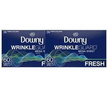 다우니 링클가드 드라이어 시트 프레쉬 60장 Downy Wrinkleguard Dryer Sheets Fresh Scent, 2팩
