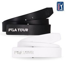 PGA투어 천연 통 소가죽 수동 벨트, 화이트
