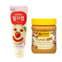 딸기잼(빵 위에 요거트 토핑으로 손쉽게 짜먹는/튜브형) +피넛버터크리미(땅콩의고소함/달콤함), 상세설명