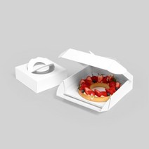 앞열림 파이 상자 화이트, 받침포함