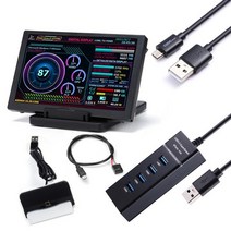 5 인치 ips 컴퓨터 모니터 360 회전 usb pc 보조 디스플레이 온도 모니터링 win linux 미니 itx 케이스, c 스타일