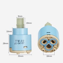 세면대 주방수전 욕실수전 세라믹 카트리지 믹서 수도꼭지 35mm/40mm 온도 조절 디스크 밸브 믹서용 1 개, [01] 35mm, 01 35mm
