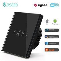 자동차스위치 BSEED Zigbee 벽 조명 스위치 터치 스크린 1/2/3Gang Smart Life Google Alexa No Neutral Wi, 06 Wifi 3Gang Black_01 Zigbee