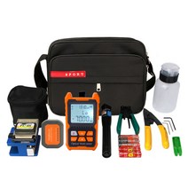 광파워미터세트 광출력계 광섬유 냉접공구집 융착기세트 피선공구 함광출력계 커터, (미니 광출력계 측망선 포함)10km 레드라이너 함유