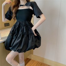 V넥 스커트 세트 셔츠 블라우스 데님 치마 원피스 망홍거리 투피스 하복고 허리 밈 민소매 원피스 반팔