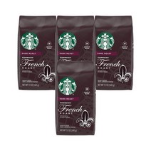 스타벅스 홀 빈 커피 다크 로스트 프렌치 로스트 12Oz Starbucks Whole Bean Coffee Dark Roast French Roast, 4팩