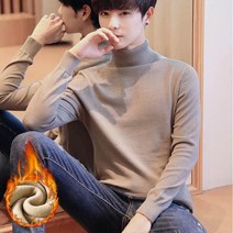 남자 캐시미어터치 반목폴라 니트 플러스벨벳 터틀넥 반목티 목폴라 맨투맨 오늘옷차림