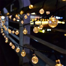 LED 태양열 정원등 태양광 조명 가로등 트리전구 알전구, 노란빛 5m 20LED