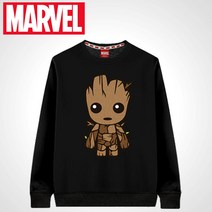 마블정품 특양면 레귤러핏 따뜻한 기모맨투맨 그루트 프린팅(M-3XL)