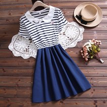 마린원피스 여름옷 큐트 러블리 여성 유행 학원 무드 1489369482