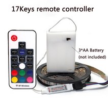 방송조명 유튜브 방송용 링라이트 촬영 조명 장비 제품 방수 배터리 전원 LED 스트립 5050 RGB 1M 2M 3M 4M 5V 6V 테이프 리본 TV 백 배경 694EA 4, 03 RF 17 Key RGB Set