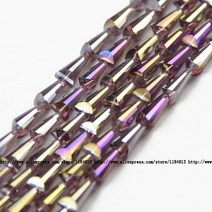 비즈 구슬 JHNBY 타워 모양 고급 오스트리아 크리스탈 원뿔형 글라스 공 6x12mm 50pcs 공급 팔찌 쥬얼리 만들기 DIY, BT614 Purple