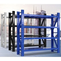 고릴라랙 조립식 앵글 스피드랙 산업용 창고 소형 2/3/4/5단, 블랙 메인 프레임, 100x50x2004단