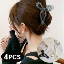 공주마마/ [4개한세트] 리본웨이브올림머리집게핀4종세트