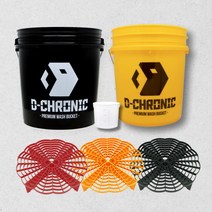 디크로닉 버킷 18L 세차 워시 바스켓 바구니 양동이 세차통 대용량 그릿가드, 블랙, 블랙