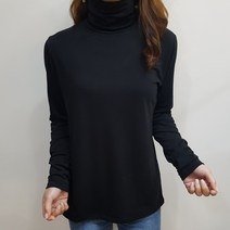 상상그이상 여성용 포근한 겨울 이너 기모 폴라티셔츠