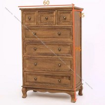 빈티지 원목 서랍장 북유럽 엔티크 인테리어 거실가구, 모카 5단