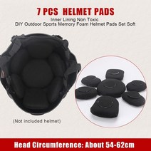 7pcs 소프트 메모리 폼 DIY 사이클링 유니버설 내부 라이닝 야외 스포츠 장식 헬멧 패드 세트 쉬운 설치 Sh, 한개옵션0
