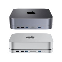 위즈플랫 HM25C 외장하드 USB-C 맥미니 스타일 7 IN 1 USB허브 SD카드리더기 정품HDD 장착, 그레이, 2TB