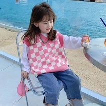 재한 여아 가디건 니트조끼 [2366]