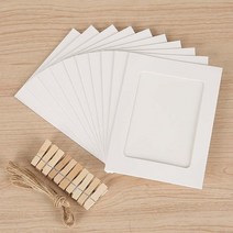 불교액자 클립과 2 m 로프와 조합 종이 프레임 6/7 인치 벽걸이 그림 DIY 홈 인테리어 앨범 10 개, 01 WHITE_02 6 인치